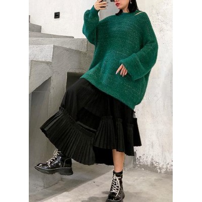 Elegant black Cotton quilting skirt layered tunic high waist skirts