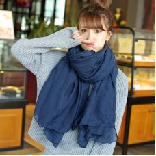 Large size navy scarf women's bib Korean style wild long shawl