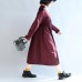 purple red patchwork cotton silk sweater outwear oversize casual knit long coats