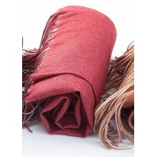 dark red women warm scarves warm rectangle big shawl