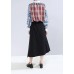 winter 2019 women cotton casual pants high waist patchwork asymmetric skirts