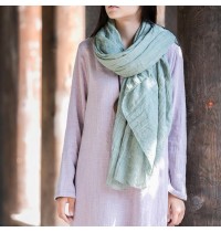 Style Organic Simple Pure Color Cotton Linen Scarf