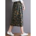 Modern elastic waist pockets cotton skirt Tutorials floral Art skirt fall