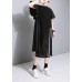 new fashion black cotton blended skirts women casual side open skirts