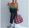 autumn fashion patchwork chocolate cotton coat loose  chunky cardigans outwear