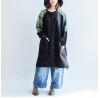 new oversize patchwork green prints cotton outwear pockets 2021 fall casual coats