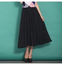 Elegant high waist chiffon clothes For Women Neckline black wild Dress summer