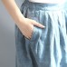 light blue summer linen skirts loose a line skirts button maxi skirts