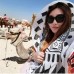 Outdoor sunscreen black white geometric pattern veil beach holiday oversized scarf