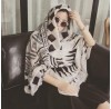 Outdoor sunscreen black white geometric pattern veil beach holiday oversized scarf