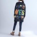 2021 fall black alphabet print cotton coat plus size v neck hooded cardigans outwear